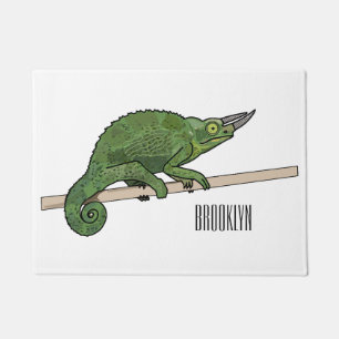 Jackson's chameleon cartoon illustration doormat