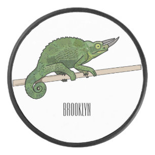 Jackson's chameleon cartoon illustration hockey puck