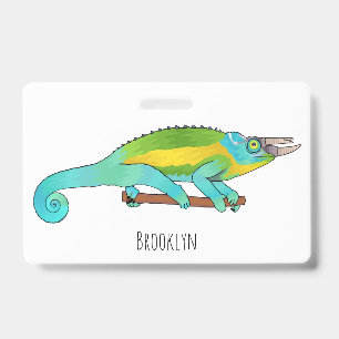 Jackson's chameleon cartoon illustration ID badge