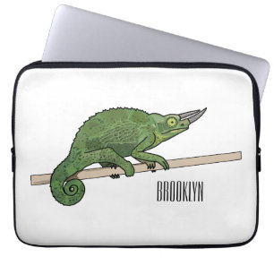 Jackson's chameleon cartoon illustration laptop sleeve
