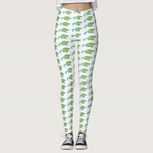 Jackson's chameleon cartoon illustration leggings
