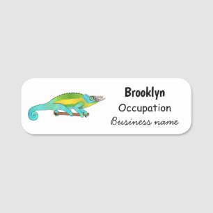 Jackson's chameleon cartoon illustration name tag