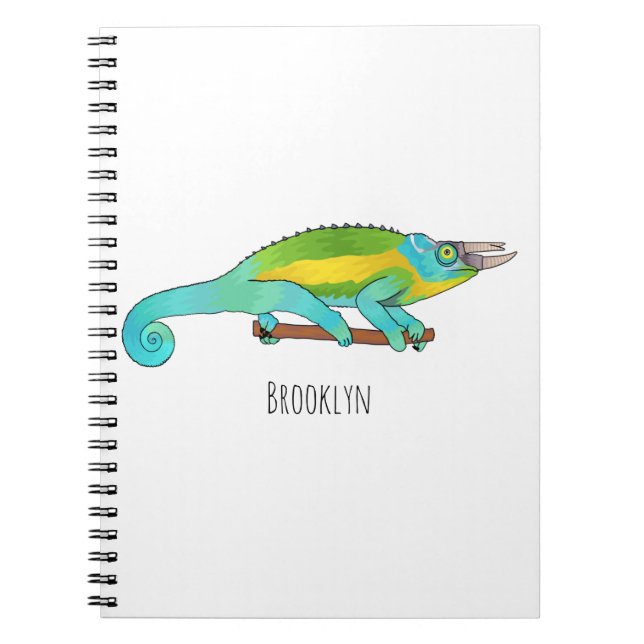 Jackson's chameleon cartoon illustration notebook (Front)