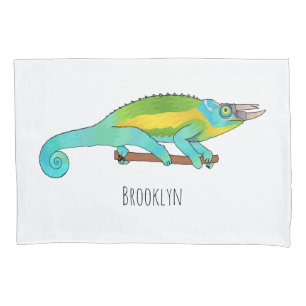 Jackson's chameleon cartoon illustration  pillowcase