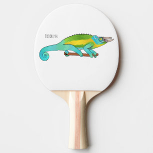 Jackson's chameleon cartoon illustration ping pong paddle