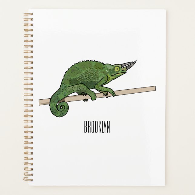 Jackson's chameleon cartoon illustration planner (Front)