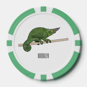 Jackson's chameleon cartoon illustration poker chips