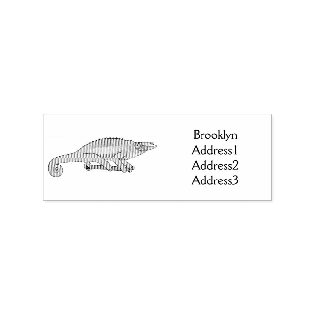 Jackson's chameleon cartoon illustration rubber stamp (Imprint)