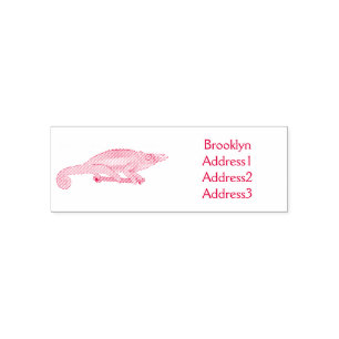 Jackson's chameleon cartoon illustration self-inking stamp