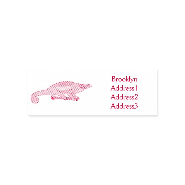 Jackson's chameleon cartoon illustration self-inking stamp (Design)
