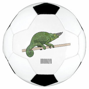 Jackson's chameleon cartoon illustration soccer ball