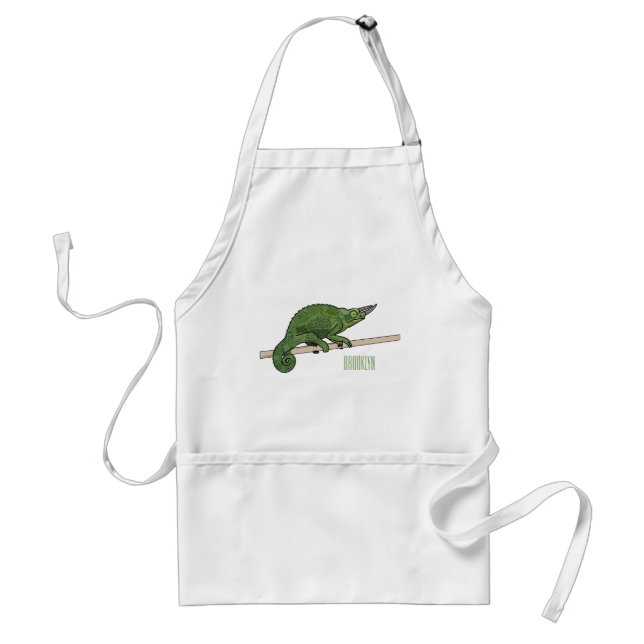 Jackson's chameleon cartoon illustration standard apron (Front)