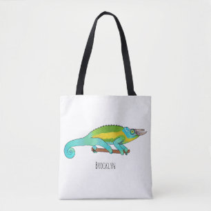 Jackson's chameleon cartoon illustration tote bag