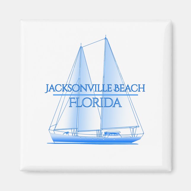 Jacksonville Beach Coastal Nautical Sailing Sailor Magnet (Front)