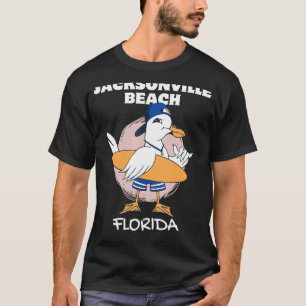 JACKSONVILLE BEACH FLORIDA Surfing Vintage Seagull T-Shirt