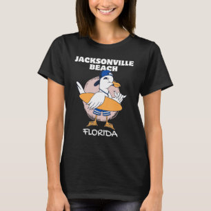 JACKSONVILLE BEACH FLORIDA Surfing Vintage Seagull T-Shirt