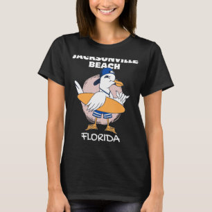 JACKSONVILLE BEACH FLORIDA Surfing Vintage Seagull T-Shirt