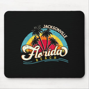Jacksonville Beach Florida Vintage Sunset Summer Mouse Pad