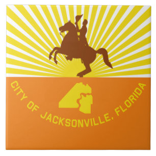 Jacksonville city flag ceramic tile