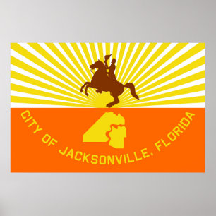 Jacksonville city flag Florida USA United States A Poster