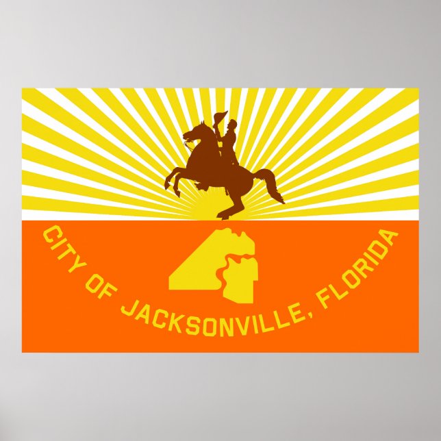 Jacksonville city flag Florida USA United States A Poster (Front)