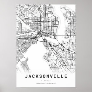 Jacksonville City Map Poster