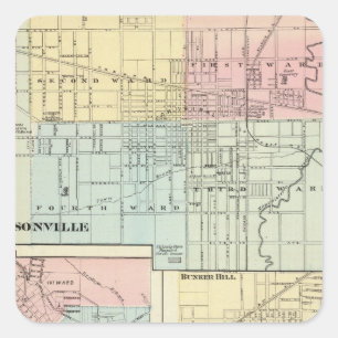 Jacksonville, Edwardsville, Pana Square Sticker