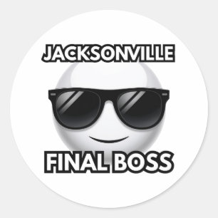Jacksonville Final Boss Cool Emoji Classic Round Sticker