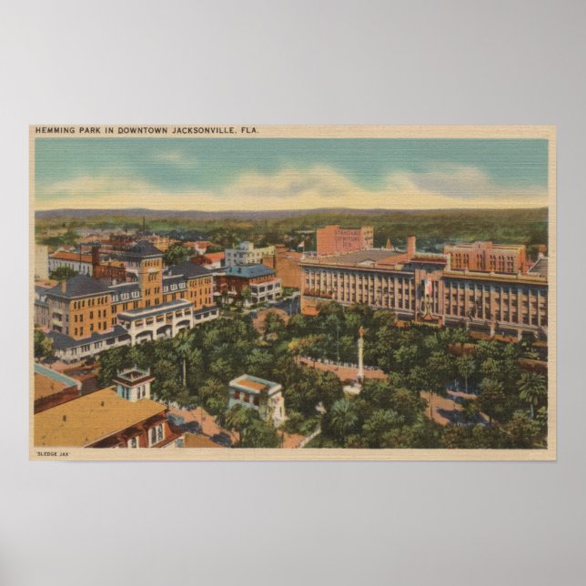 Jacksonville, Florida - Aerial View of Hemming Poster (Front)