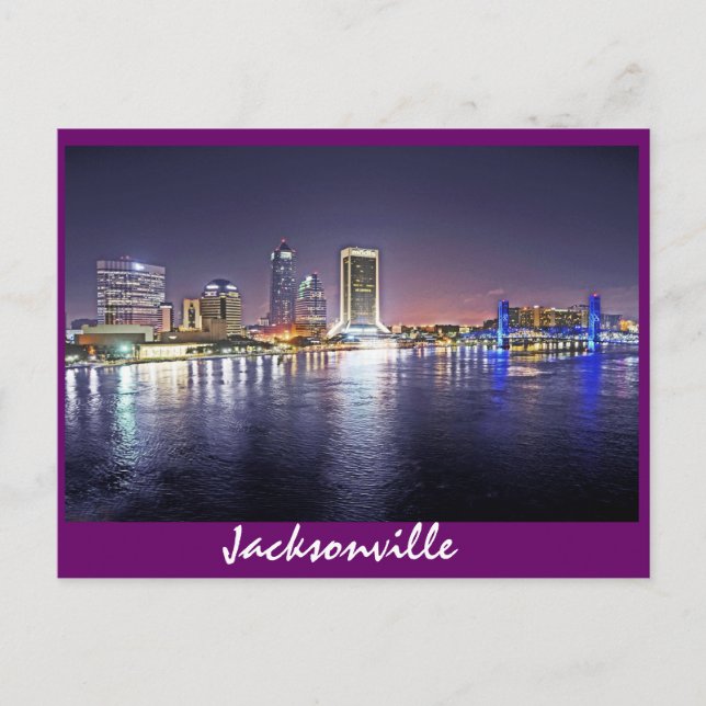 Jacksonville, Florida at night Postcard (Front)