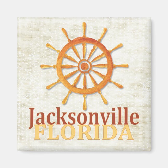 Jacksonville Florida captain's wheel magnet (Front)