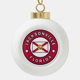 Jacksonville Florida Ceramic Ball Christmas Ornament