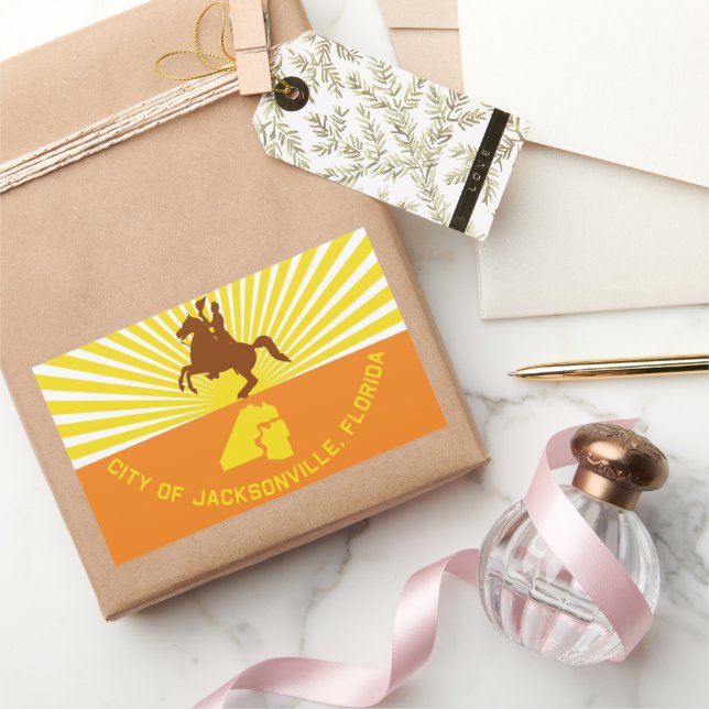 Jacksonville (Florida) City flag Rectangular Sticker (Gifting)