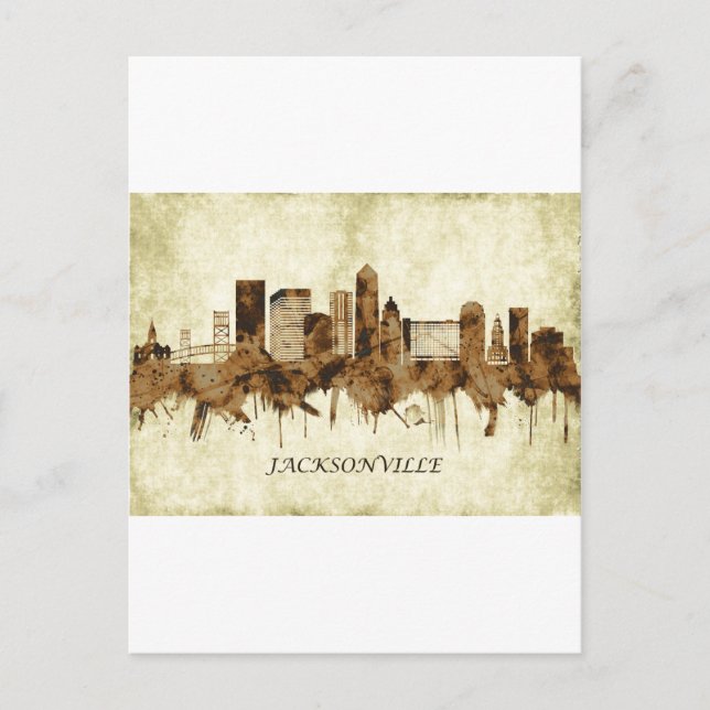 Jacksonville Florida Cityscape Invitation Postcard (Front)