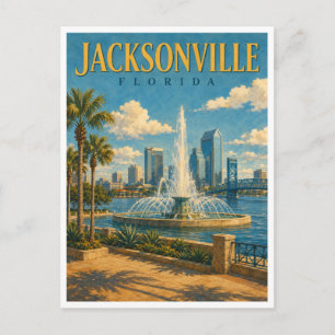 Jacksonville Florida Friendship Fountain GeoSaga Postcard
