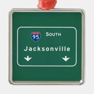 Jacksonville Florida Interstate Highway Freeway : Metal Ornament