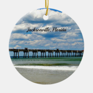 Jacksonville, Florida Pier photo Ceramic Tree Decoration