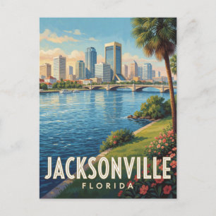 Jacksonville Florida River Travel  Postcard