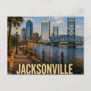 Jacksonville Florida Riverfront travel gift Postcard