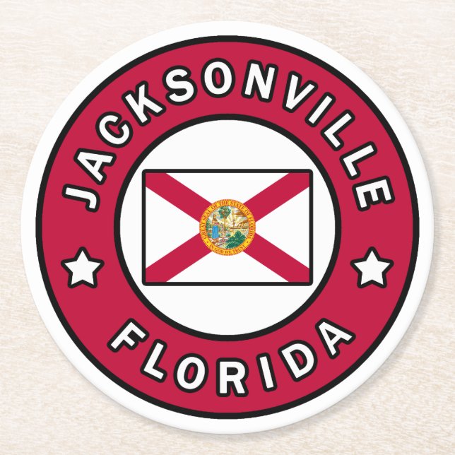 Jacksonville Florida Round Paper Coaster (Front)
