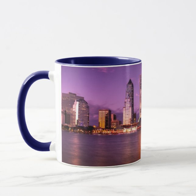 Jacksonville Florida Skyline at Night Mug (Left)