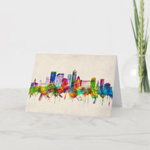 Jacksonville Florida Skyline Holiday Card
