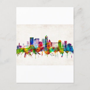 Jacksonville Florida Skyline Holiday Postcard