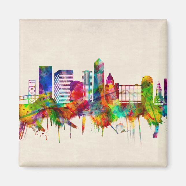 Jacksonville Florida Skyline Magnet (Front)