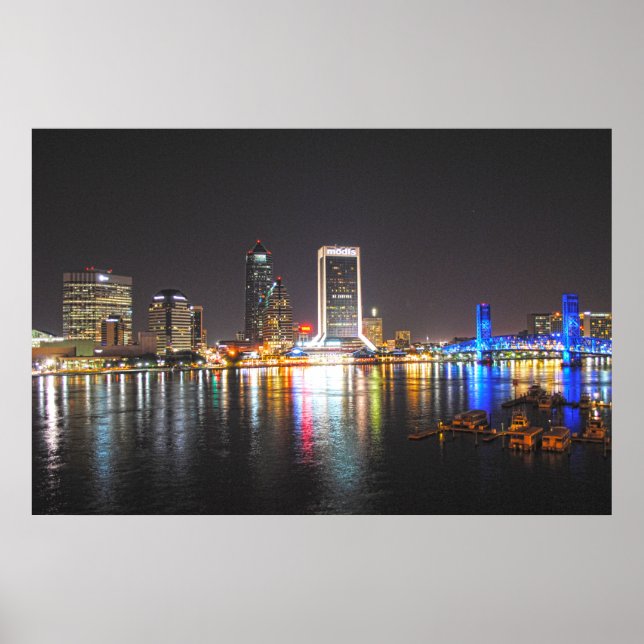 Jacksonville Florida Skyline Poster (Front)