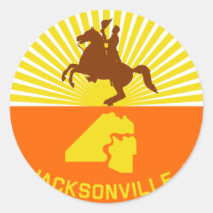 Jacksonville, Florida, United States flag Classic Round Sticker