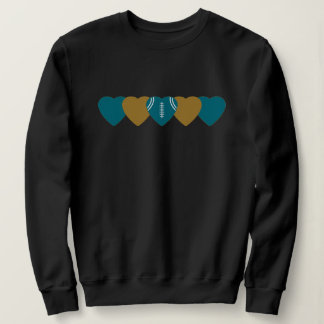 Jacksonville Jaguars Heart Football Dark Sweatshirt