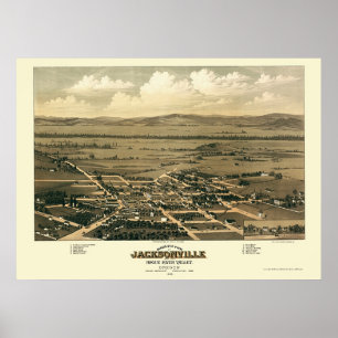Jacksonville, OR Panoramic Map - 1883 Poster