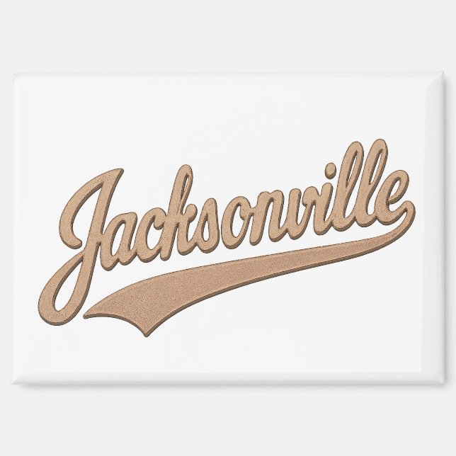 Jacksonville Retro Copper Script – Vintage Cursive Magnet (Front)