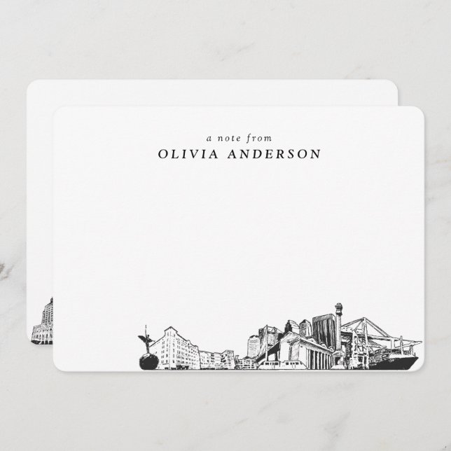Jacksonville Skyline Personalised Note Cards (Front/Back)